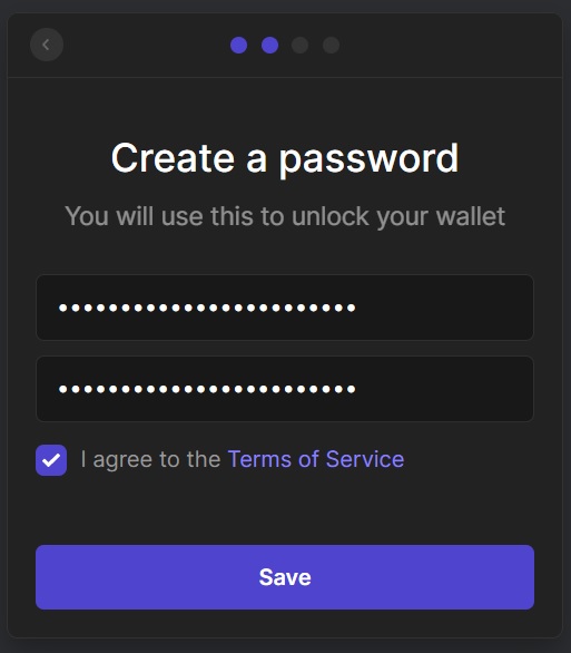 phantom create new wallet password
